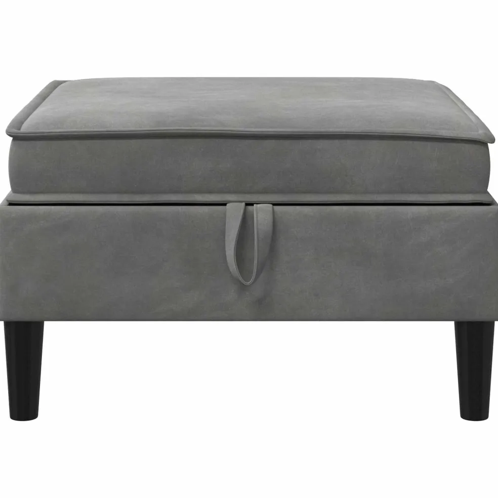vidaXL Sofa Kruk met Opslag Donkergrijs Fluweel