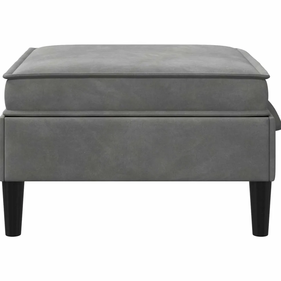 vidaXL Sofa Kruk met Opslag Donkergrijs Fluweel