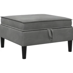 vidaXL Sofa Kruk met Opslag Donkergrijs Fluweel