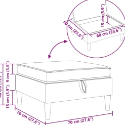 vidaXL Sofa Kruk met Opslag Roze Fluweel