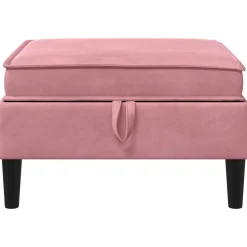 vidaXL Sofa Kruk met Opslag Roze Fluweel