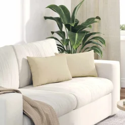 vidaXL Sofa Kussens 2 st Stof Crème 50 x 30 cm