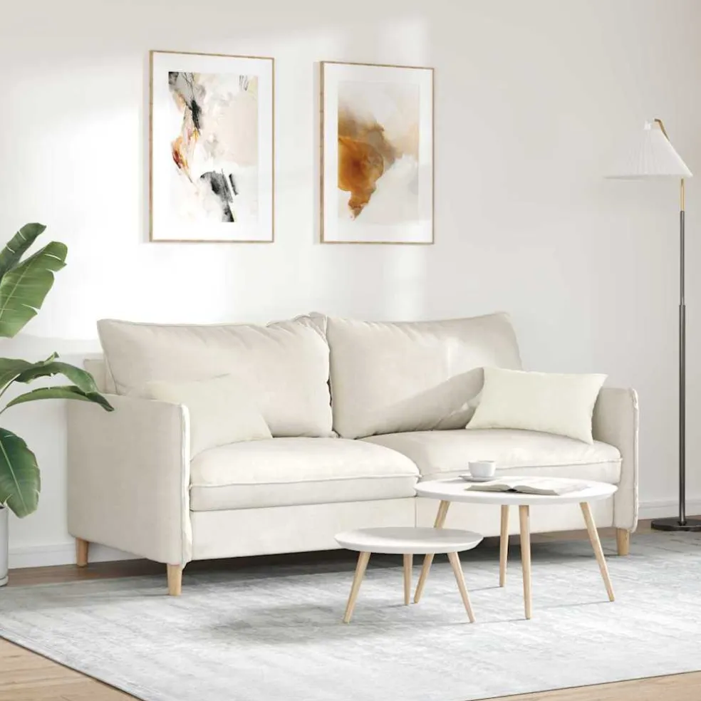 vidaXL Sofa Kussens 2 stuks Crème 50 x 30 cm Cordstof