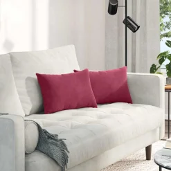 vidaXL Sofa Kussens 2 stuks Wijnrood 50 x 30 cm Cordstof