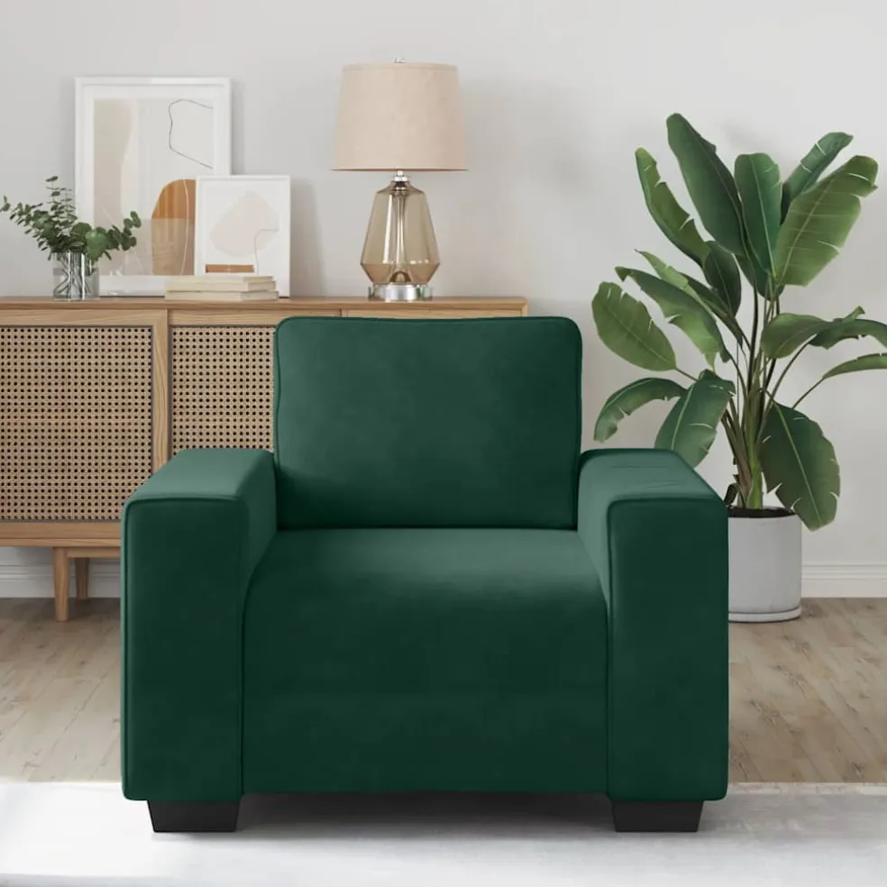 vidaXL Sofastoel Donkergroen 100x77x82 cm Fluweel