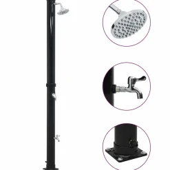 vidaXL Solardouche 20 L 220 cm zwart