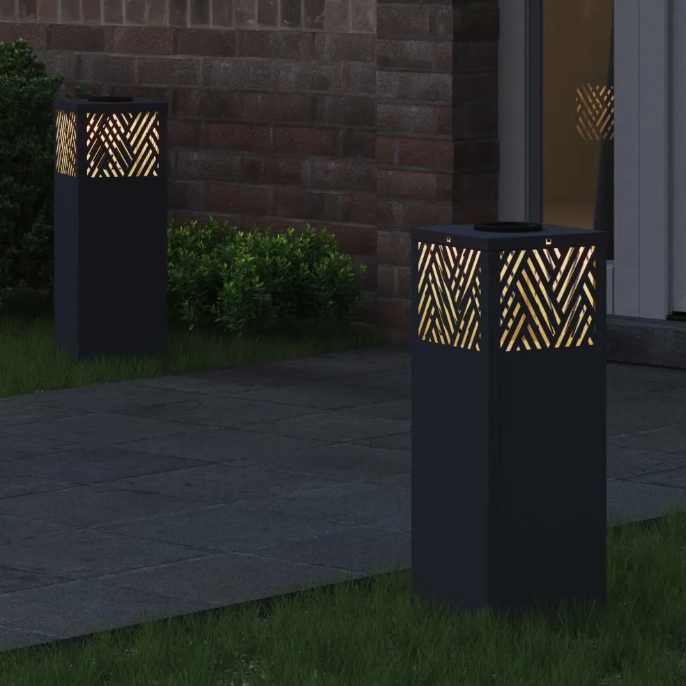vidaXL Solar LED Pad Licht 2 st Warmwit 18 x 18 x 50 cm