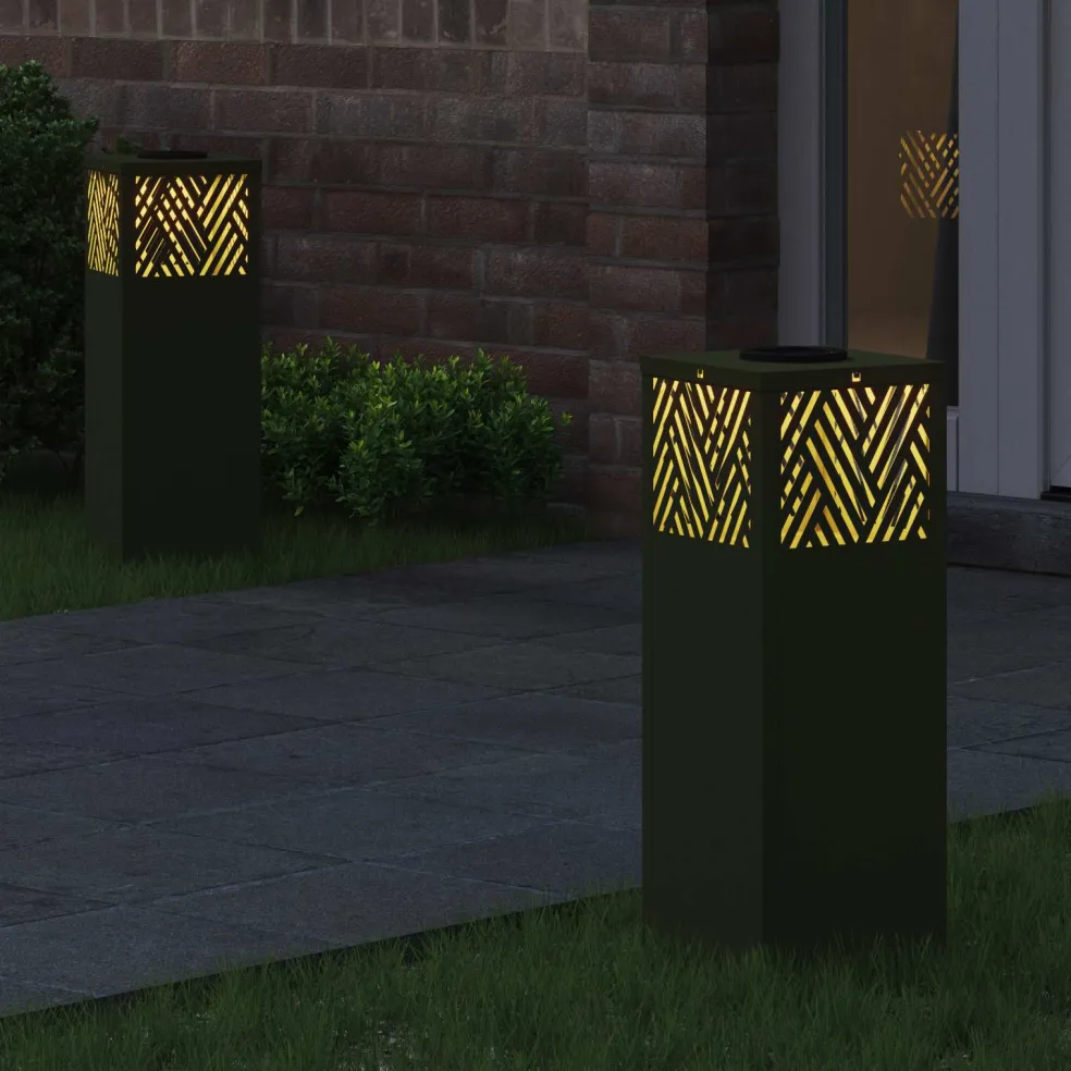 vidaXL Solar LED Pad Licht 2 st Warmwit 18 x 18 x 50 cm