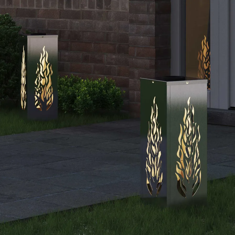 vidaXL Solar LED Pad Licht 2 st Warmwit 18 x 18 x 50 cm