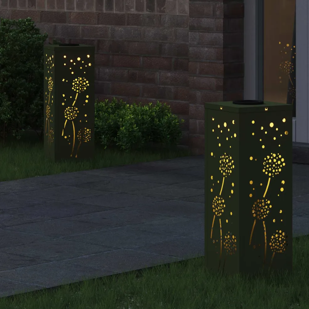 vidaXL Solar LED Pad Licht 2 st Warmwit 18 x 18 x 50 cm