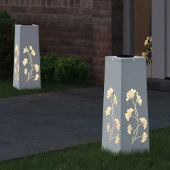 vidaXL Solar LED Pad Licht 2 st Warmwit 18 x 18 x 50 cm