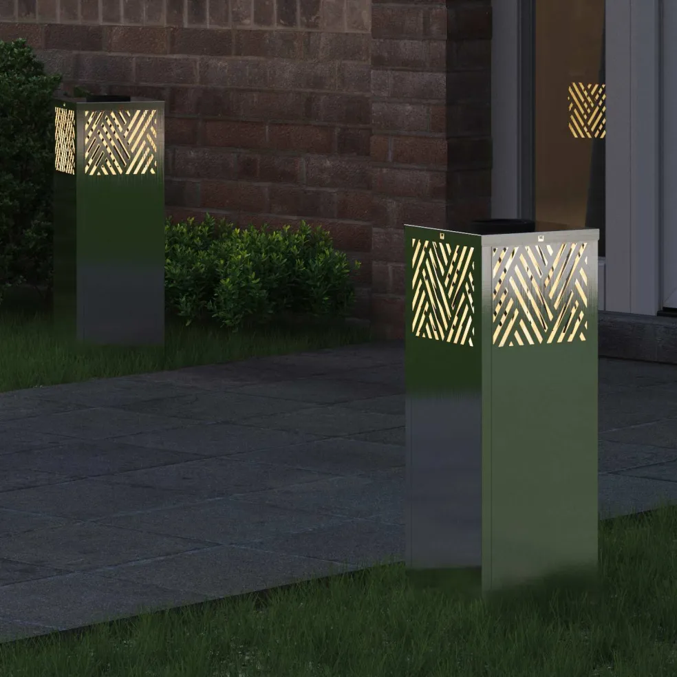 vidaXL Solar LED Pad Licht 2 st Warmwit 18 x 18 x 50 cm