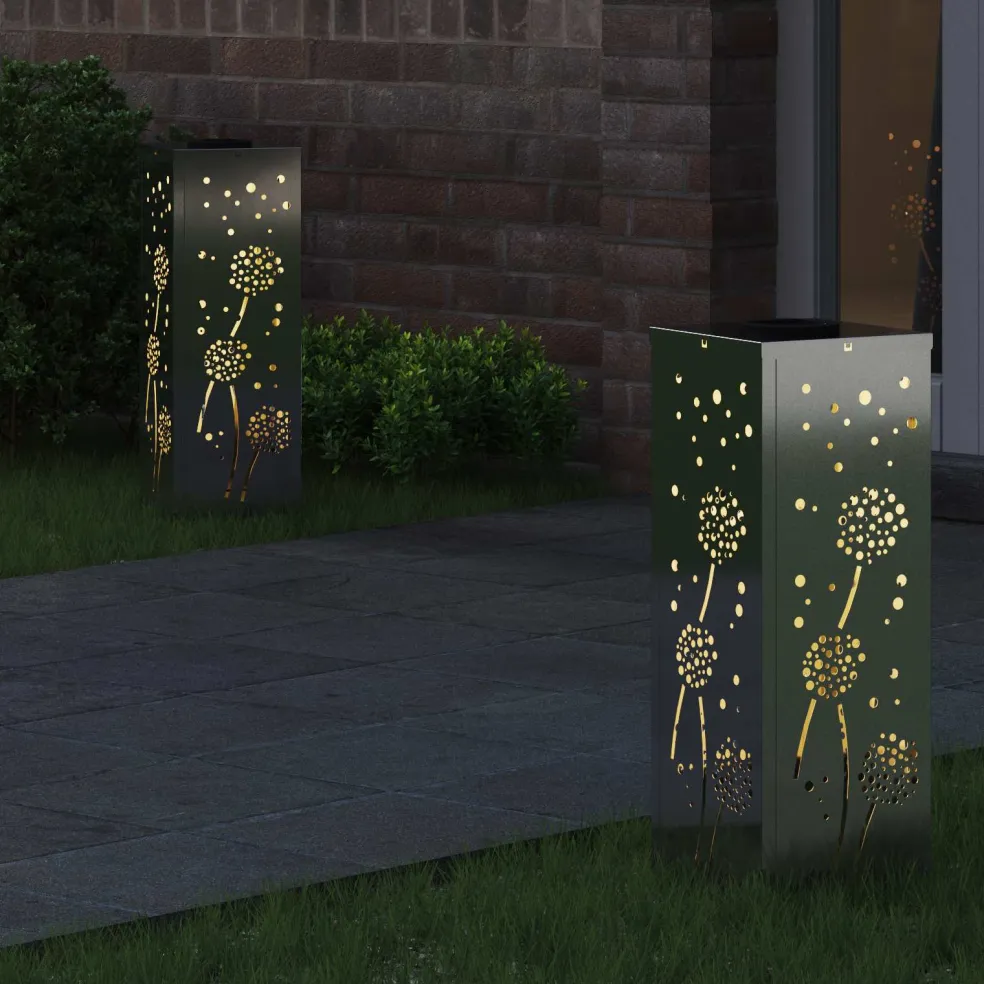 vidaXL Solar LED Pad Licht 2 st Warmwit 18 x 18 x 50 cm