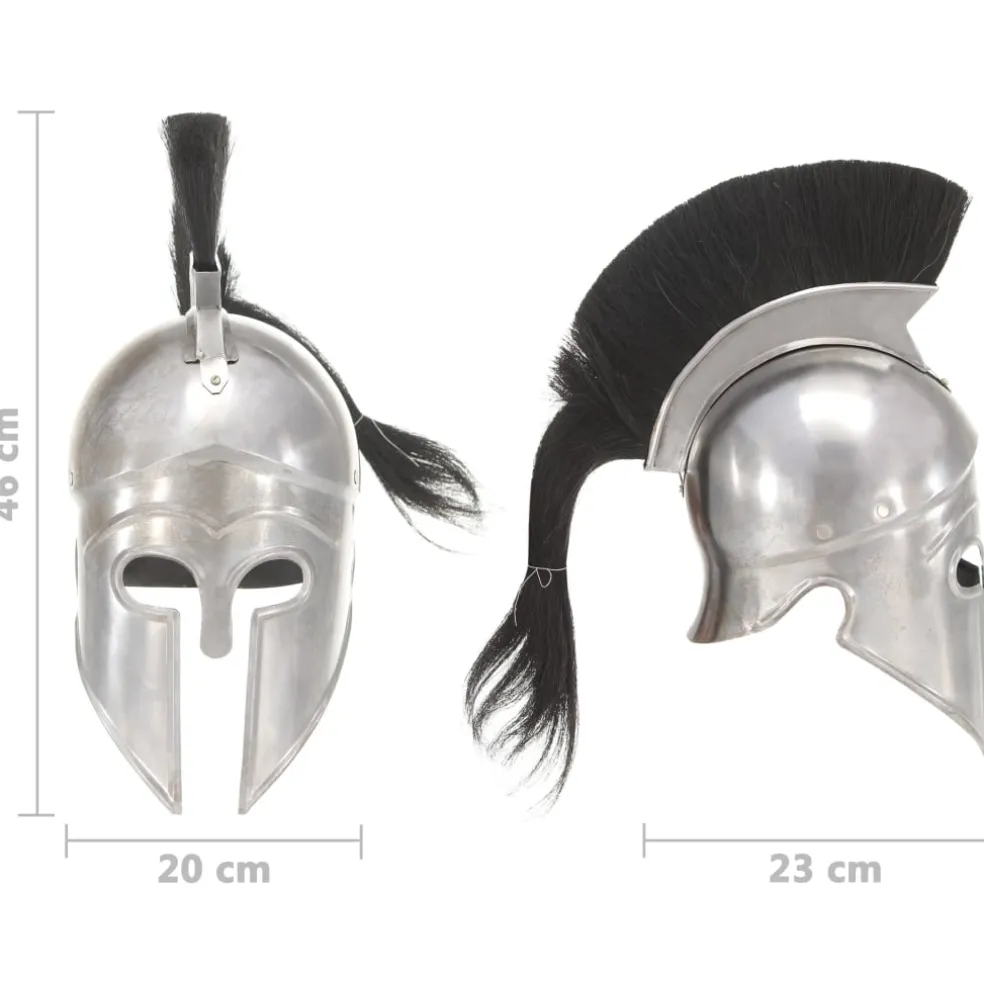 vidaXL Soldatenhelm Grieks replica LARP staal zilverkleurig