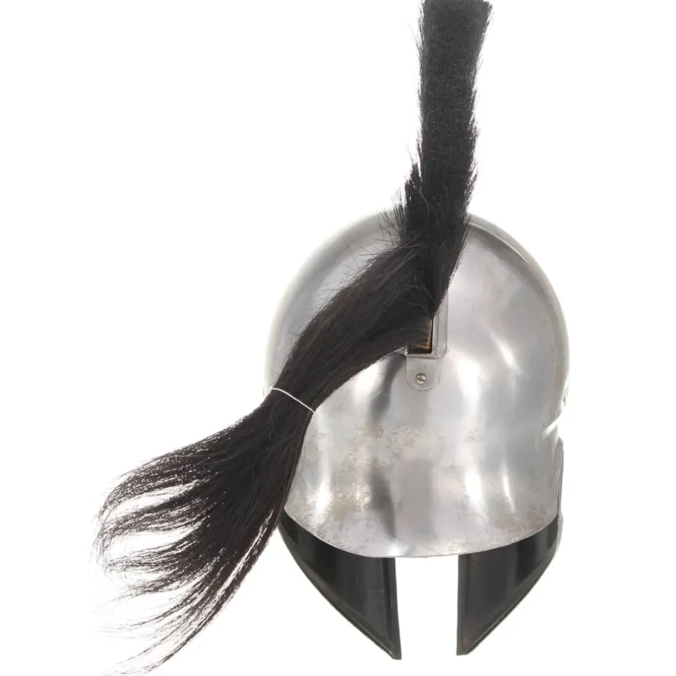 vidaXL Soldatenhelm Grieks replica LARP staal zilverkleurig