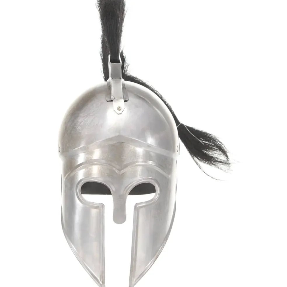 vidaXL Soldatenhelm Grieks replica LARP staal zilverkleurig