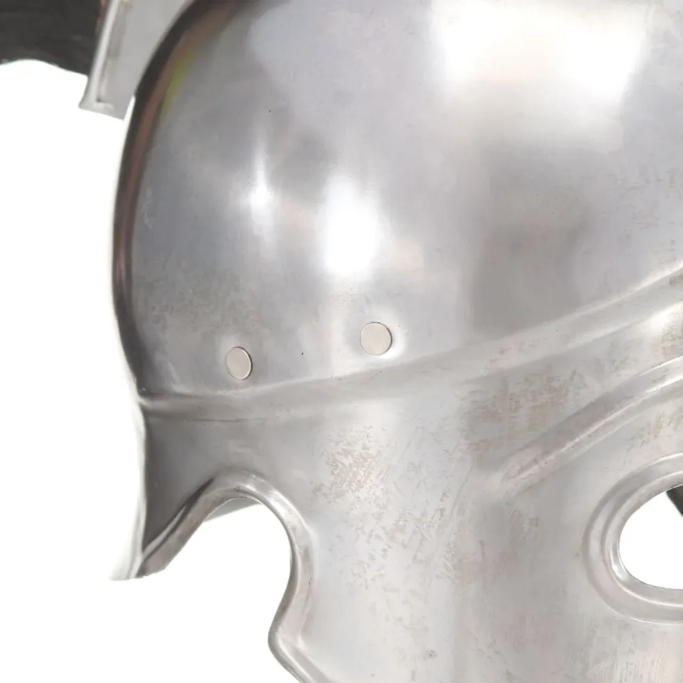 vidaXL Soldatenhelm Grieks replica LARP staal zilverkleurig