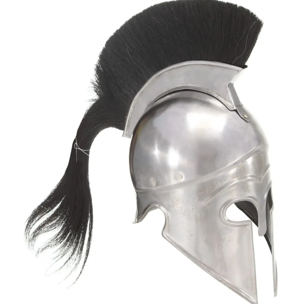 vidaXL Soldatenhelm Grieks replica LARP staal zilverkleurig