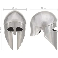 vidaXL Soldatenhelm Grieks replica LARP staal zilverkleurig