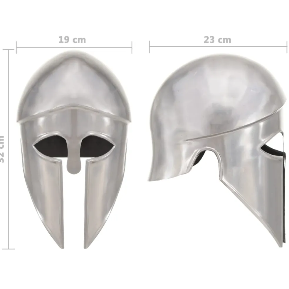 vidaXL Soldatenhelm Grieks replica LARP staal zilverkleurig