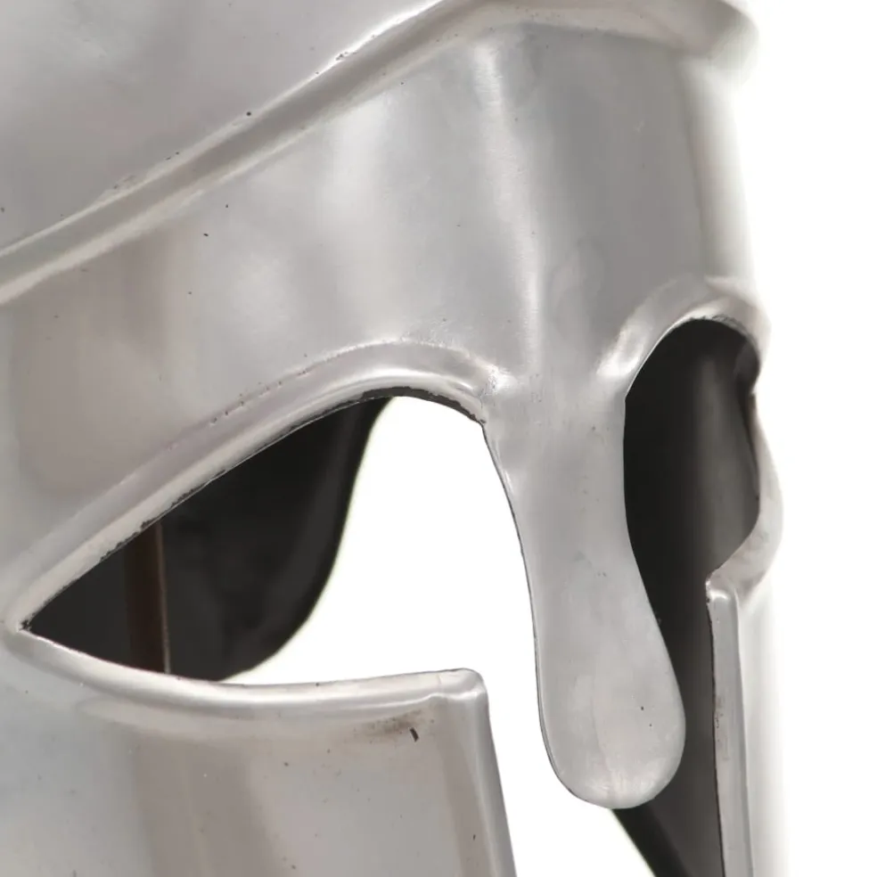 vidaXL Soldatenhelm Grieks replica LARP staal zilverkleurig