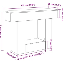 vidaXL Sonoma Eiken 101 x 30 x 74 cm