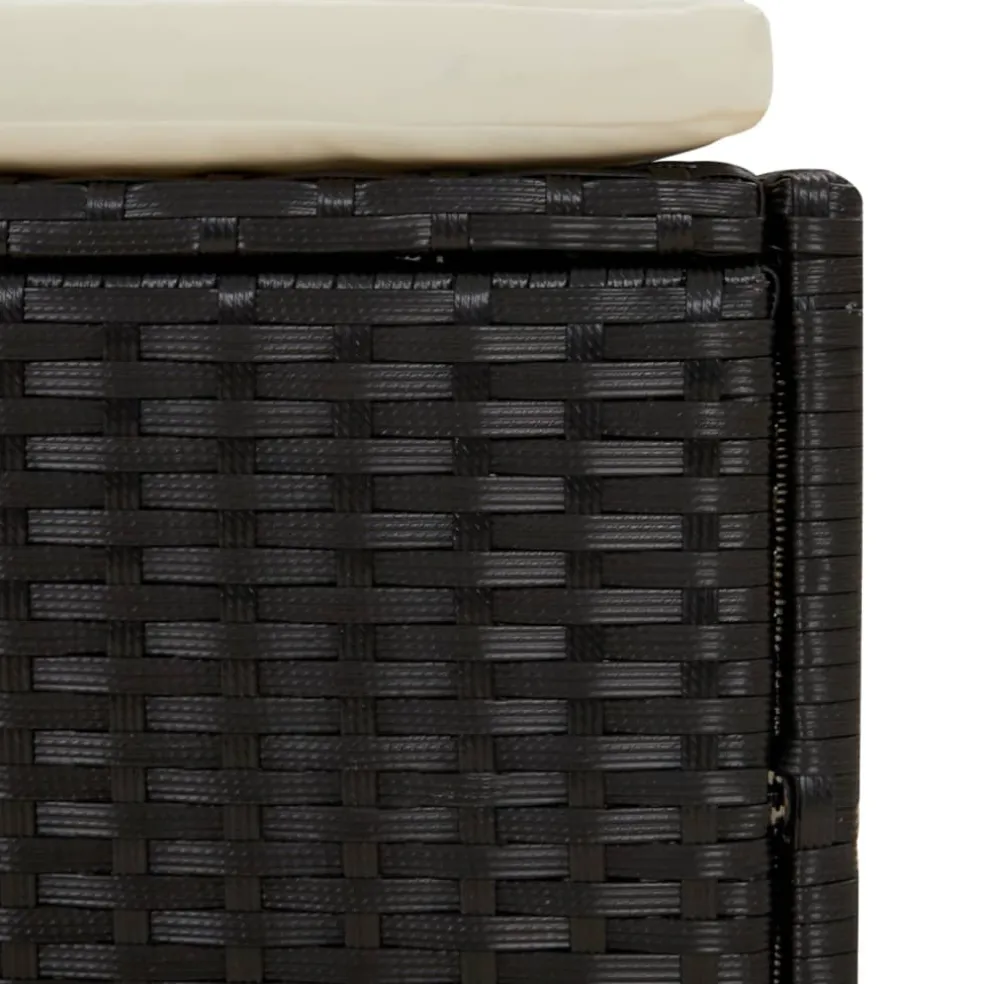 vidaXL Spa-bankjes met kussens 2 st poly rattan zwart