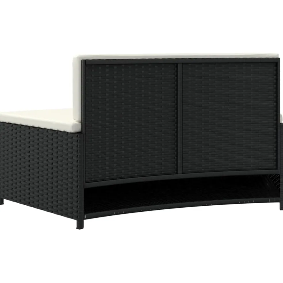 vidaXL Spa-bankjes met kussens 2 st poly rattan zwart