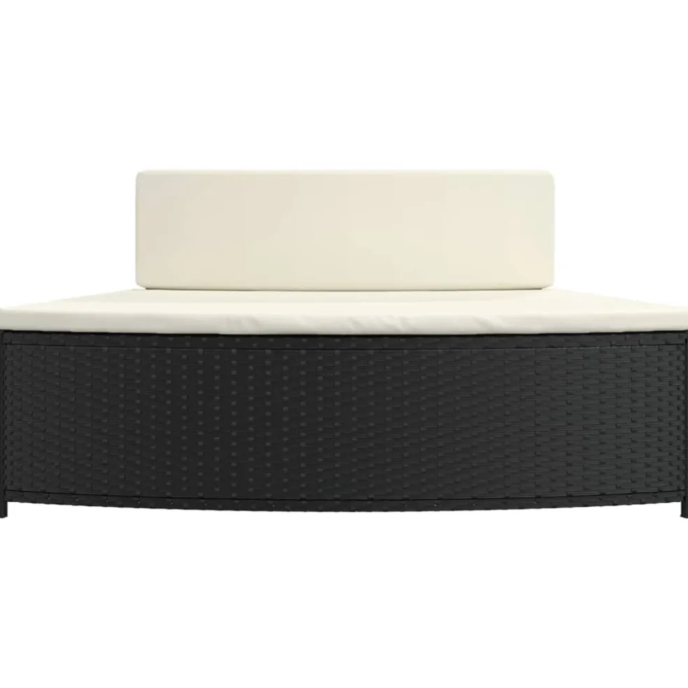 vidaXL Spa-bankjes met kussens 2 st poly rattan zwart