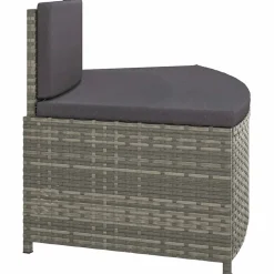 vidaXL Spa-bankjes met kussens 2 st poly rattan grijs