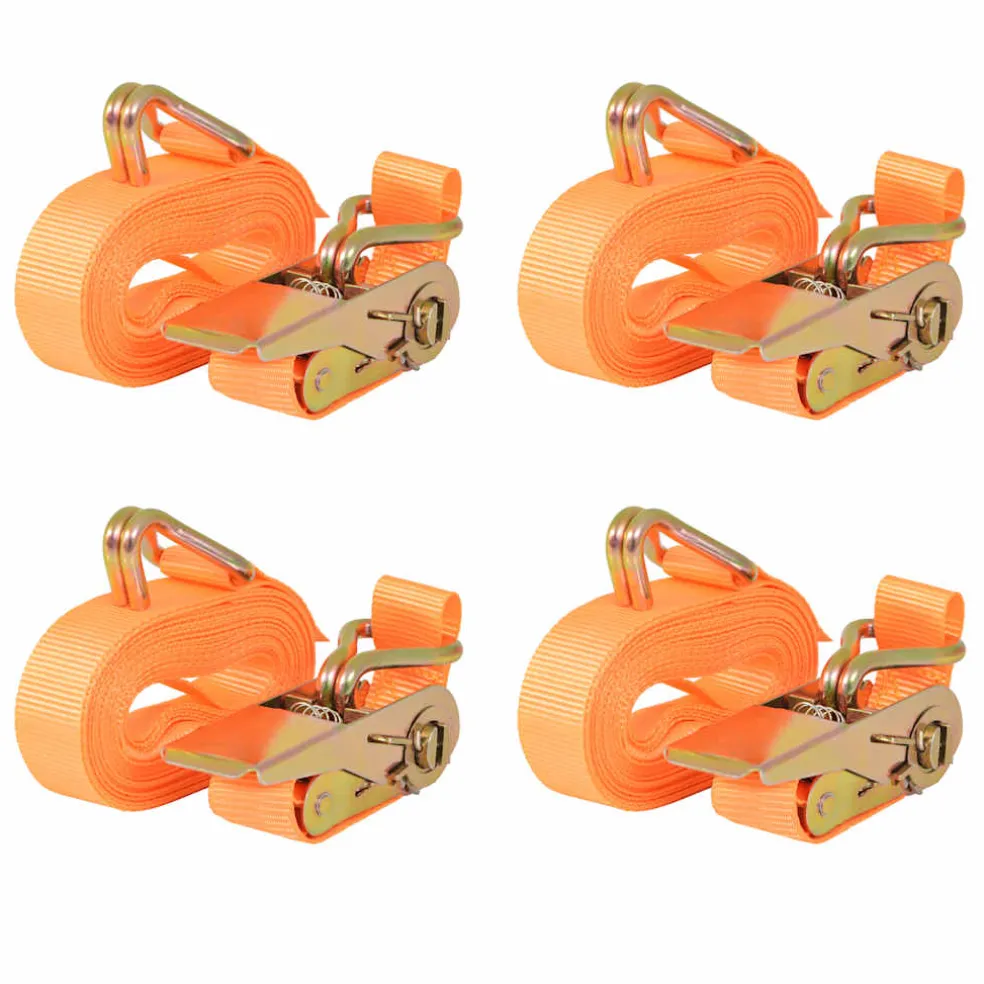 vidaXL Spanbanden 0,4 ton 6mx25mm oranje 4 st