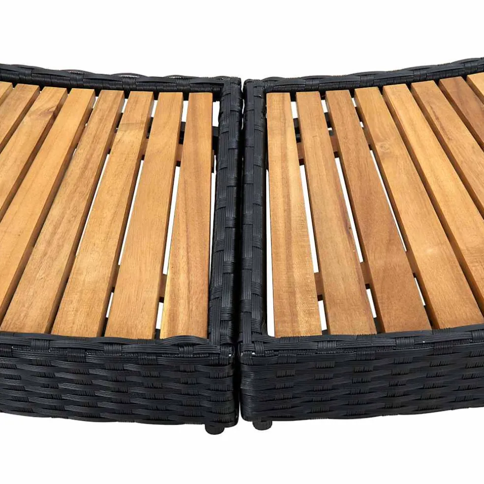 vidaXL Spa-ombouw poly rattan en acaciahout zwart