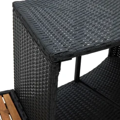 vidaXL Spa-ombouw poly rattan en acaciahout zwart