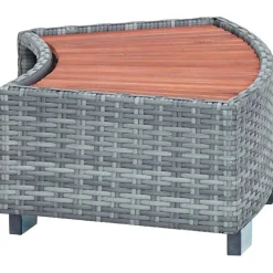vidaXL Spatrap 92x45x25 cm poly rattan grijs