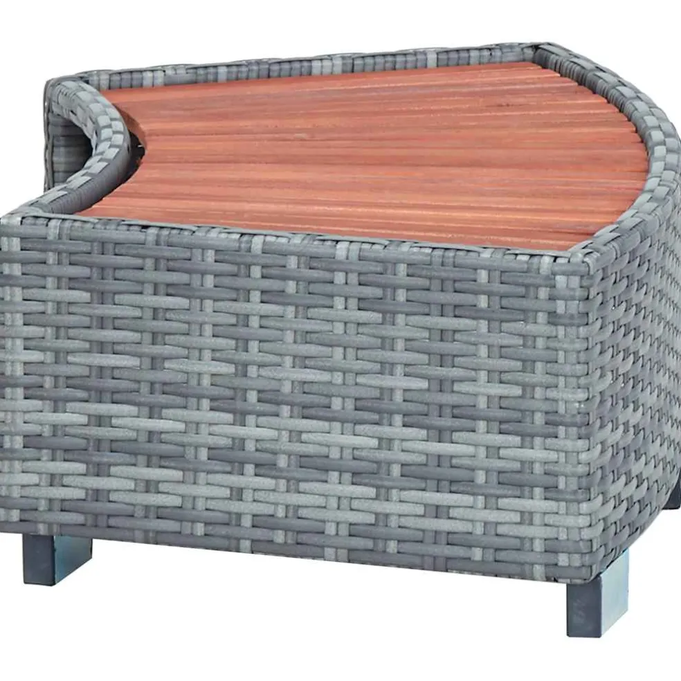 vidaXL Spatrap 92x45x25 cm poly rattan grijs