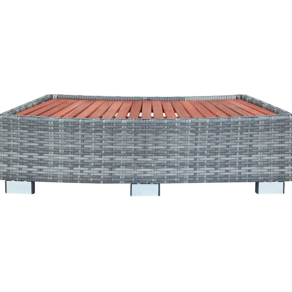 vidaXL Spatrap 92x45x25 cm poly rattan grijs