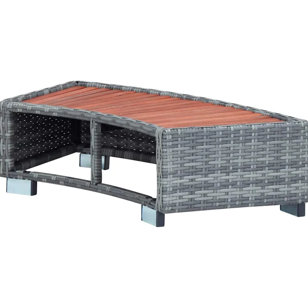 vidaXL Spatrap 92x45x25 cm poly rattan grijs