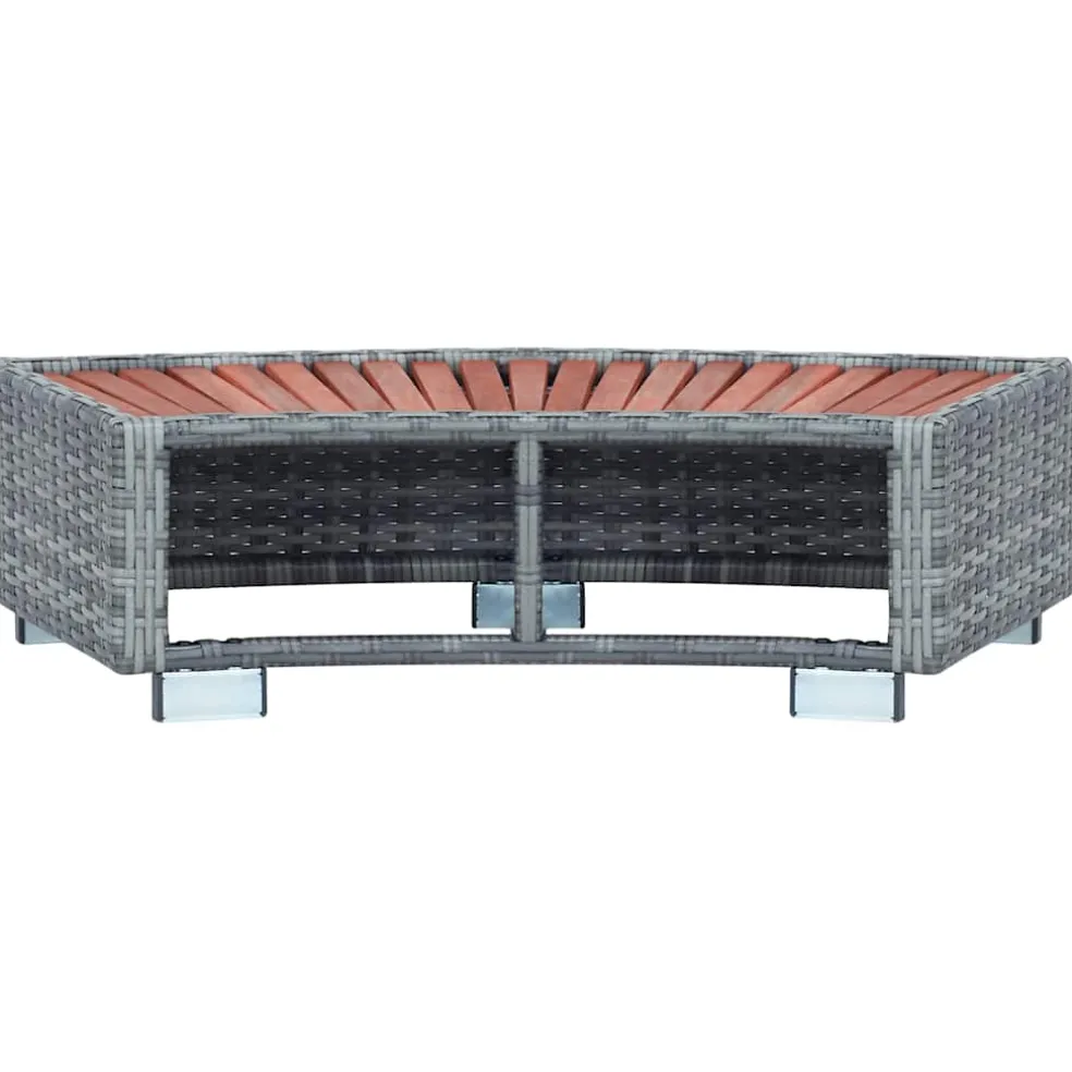 vidaXL Spatrap 92x45x25 cm poly rattan grijs