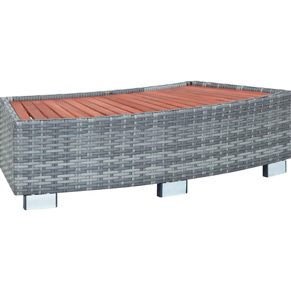 vidaXL Spatrap 92x45x25 cm poly rattan grijs