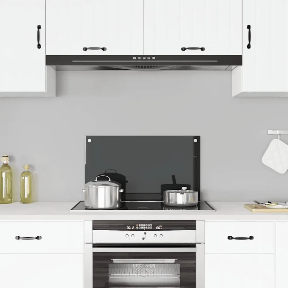 vidaXL Spatscherm keuken 70x40 cm gehard glas zwart
