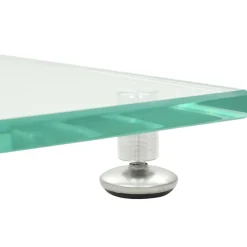 vidaXL Speakerstandaarden zuil-ontwerp gehard glas zilver 2 st