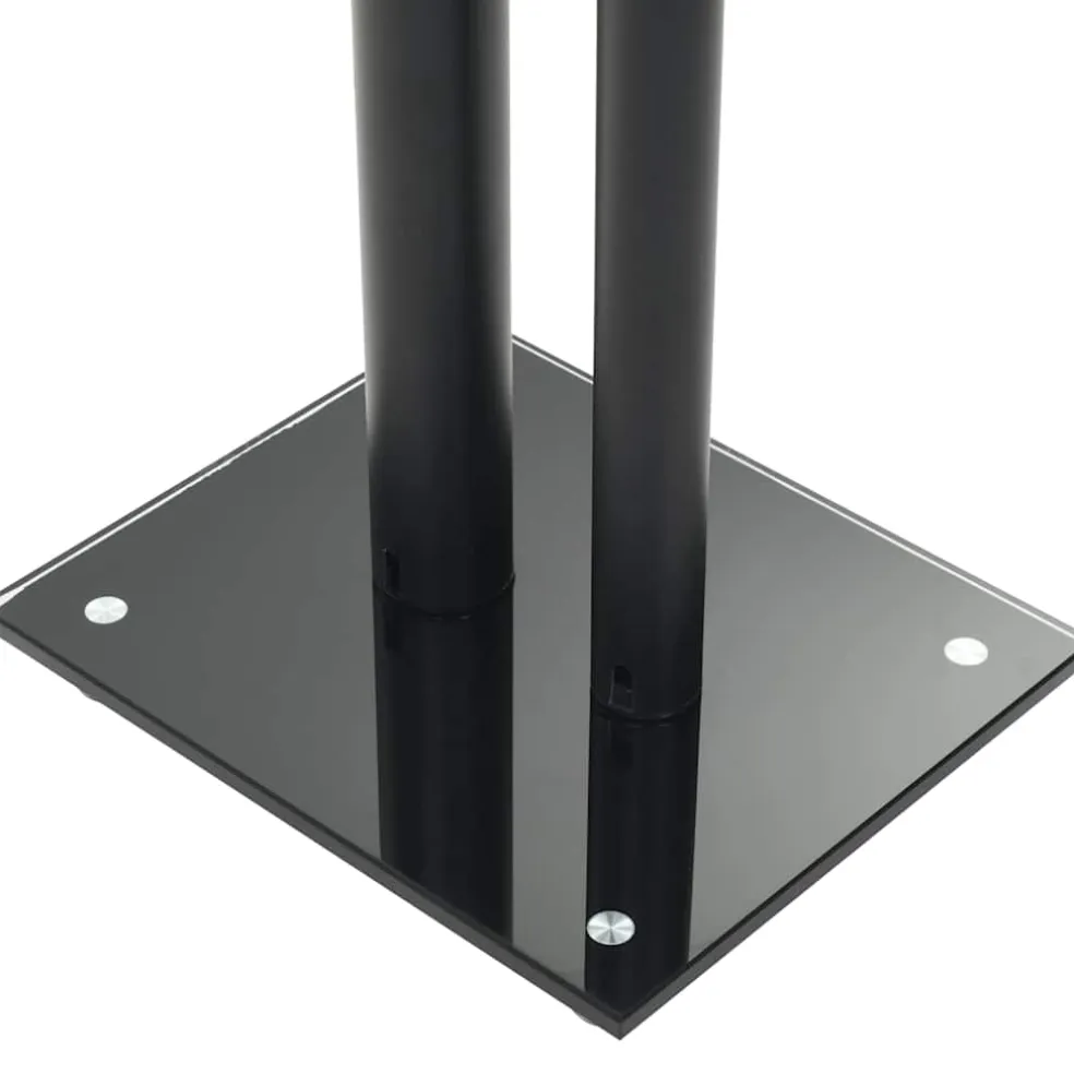 vidaXL Speakerstandaarden zuil-ontwerp gehard glas zwart 2 st