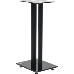 vidaXL Speakerstandaarden zuil-ontwerp gehard glas zwart 2 st