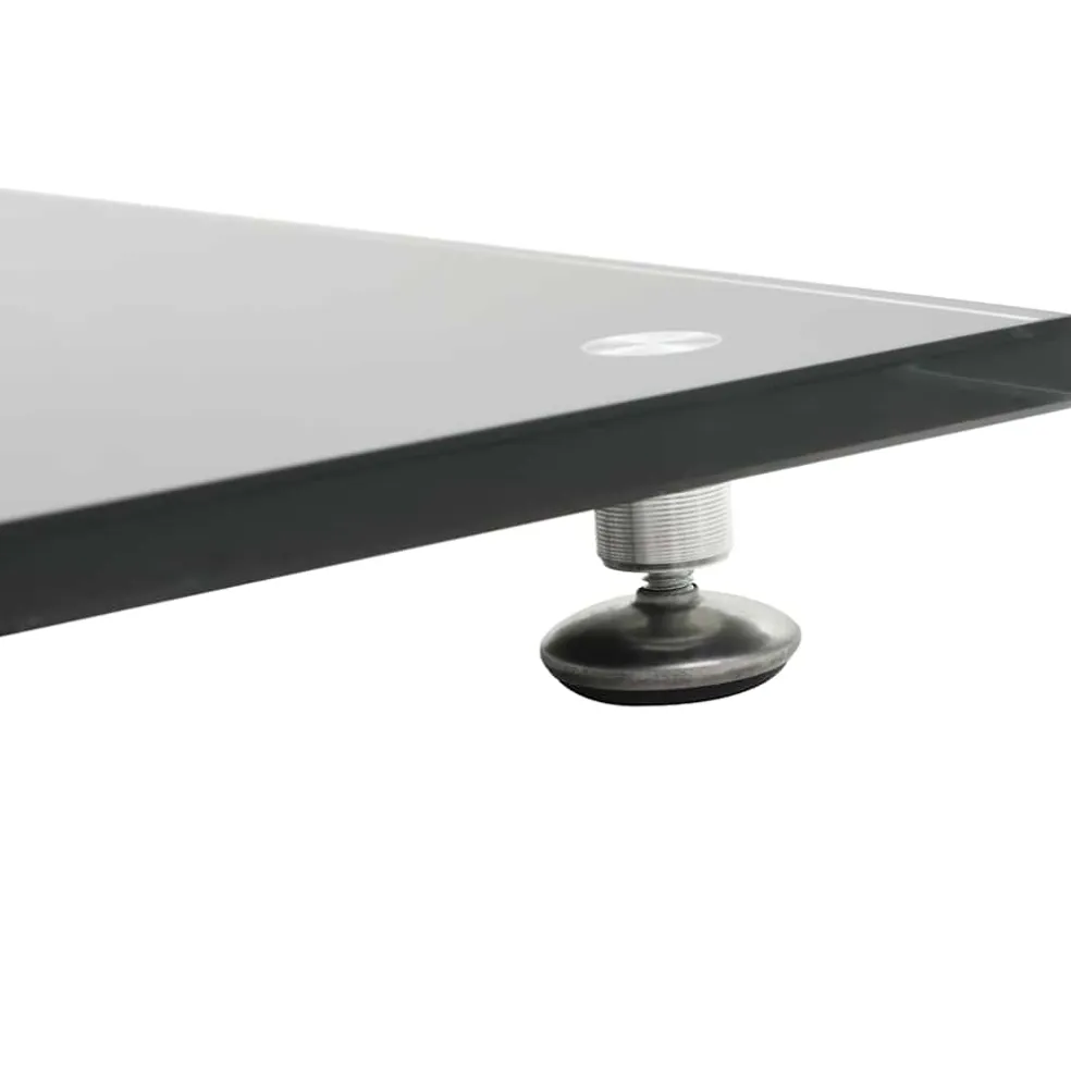 vidaXL Speakerstandaarden zuil-ontwerp gehard glas zwart 2 st