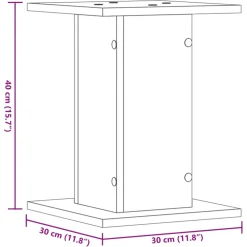 vidaXL Speakerstandaards 2 st 30x30x40 cm bewerkt hout oud houtkleurig
