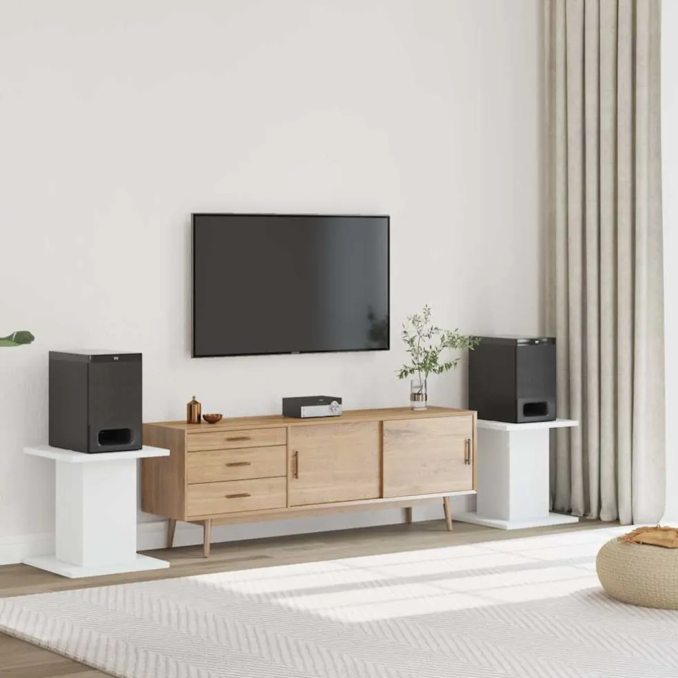 vidaXL Speakerstandaards 2 st 30x30x40 cm bewerkt hout wit