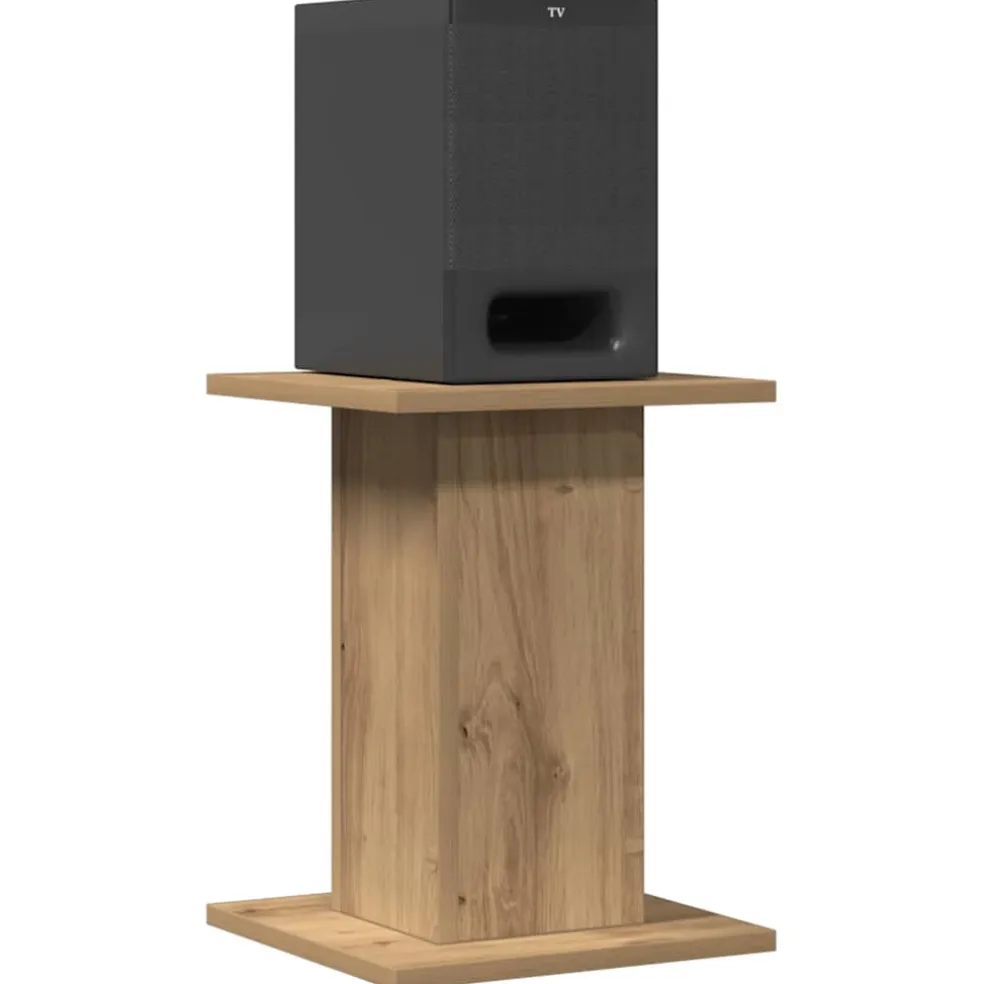 vidaXL Speakerstandaards 2 st 30x30x40 cm hout artisanaal eikenkleurig