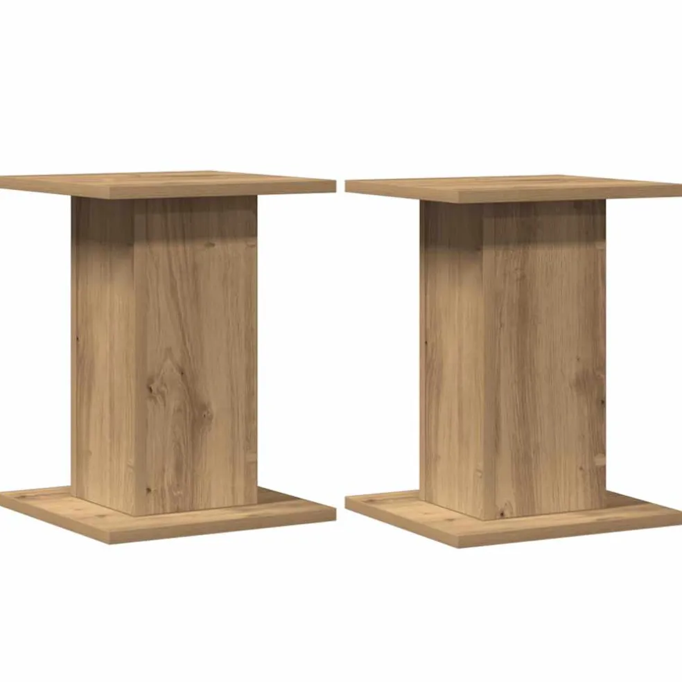 vidaXL Speakerstandaards 2 st 30x30x40 cm hout artisanaal eikenkleurig