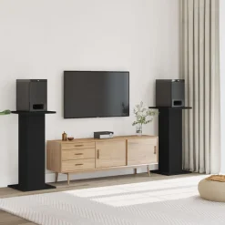 vidaXL Speakerstandaards 2 st 30x30x95 cm bewerkt hout zwart