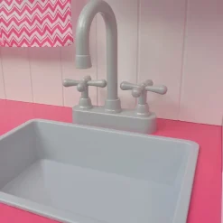 vidaXL Speelgoedkeuken roze en wit 82x30x100 cm hout